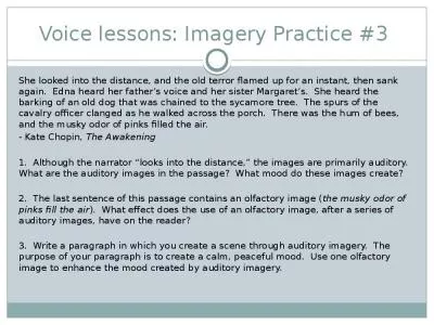 Voice lessons: Imagery Practice #3