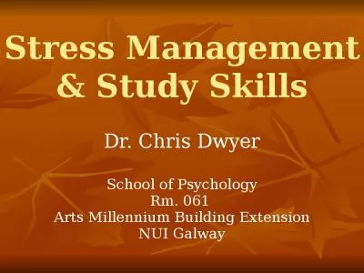 Stress Management & Study Skills