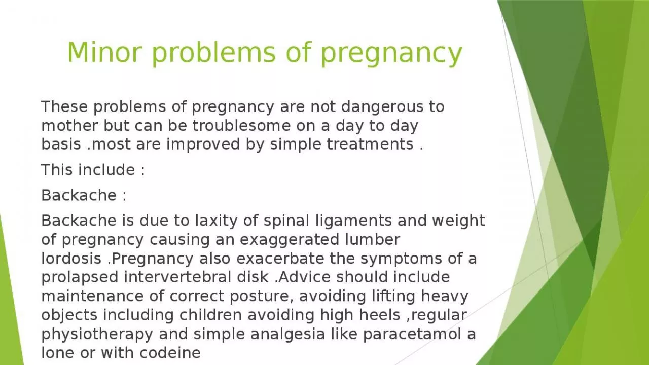 PPT-Minor problems of pregnancy