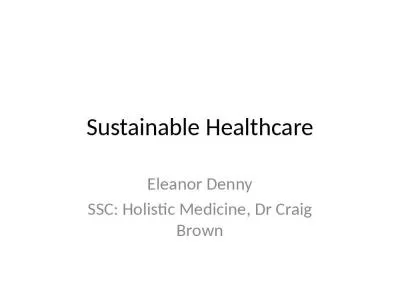 Sustainable Healthcare