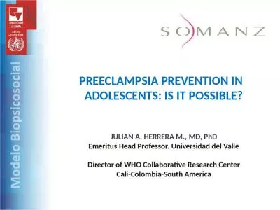 PREECLAMPSIA PREVENTION IN ADOLESCENTS: IS IT POSSIBLE?