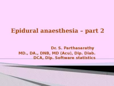 Epidural anaesthesia   part 2