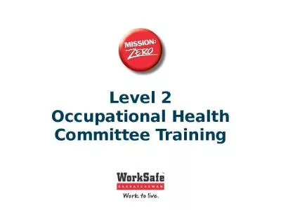 Level 2  Occupational Health  Committee Training