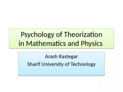 Psychology of Theorization in Mathematics and Physics