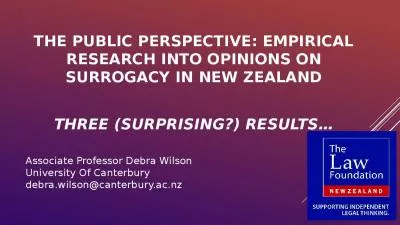 Associate Professor Debra Wilson University Of Canterbury debra.wilson@canterbury.ac.nz