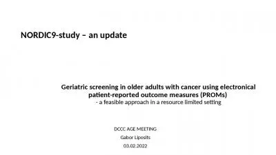 Geriatric screening in older adults with cancer using electronical patient-reported outcome measures (PROMs)  - a feasible approach in a resource limited setting