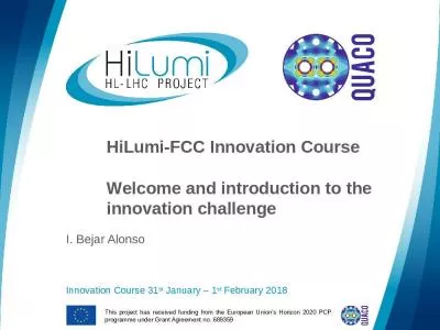 HiLumi-FCC Innovation Course Welcome and introduction to the innovation challenge