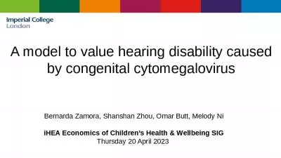 A model to value hearing disability caused by congenital cytomegalovirus