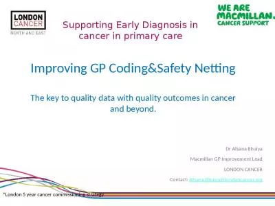 Supporting Early Diagnosis in cancer in primary care