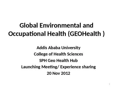 Global Environmental and Occupational Health (GEOHealth )