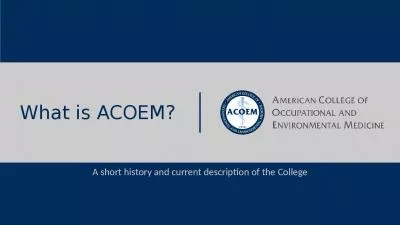 What is ACOEM?