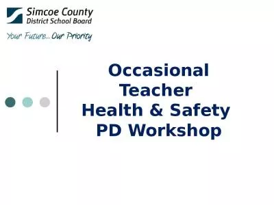 Occasional Teacher  Health & Safety  PD Workshop