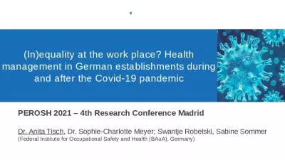 (In)equality at the work place? Health management in German establishments during and after the Covid-19 pandemic