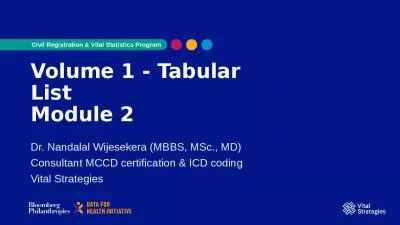 Volume 1 - Tabular List Module 2