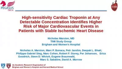 High-sensitivity Cardiac Troponin at Any Detectable Concentration Identifies Higher Risk