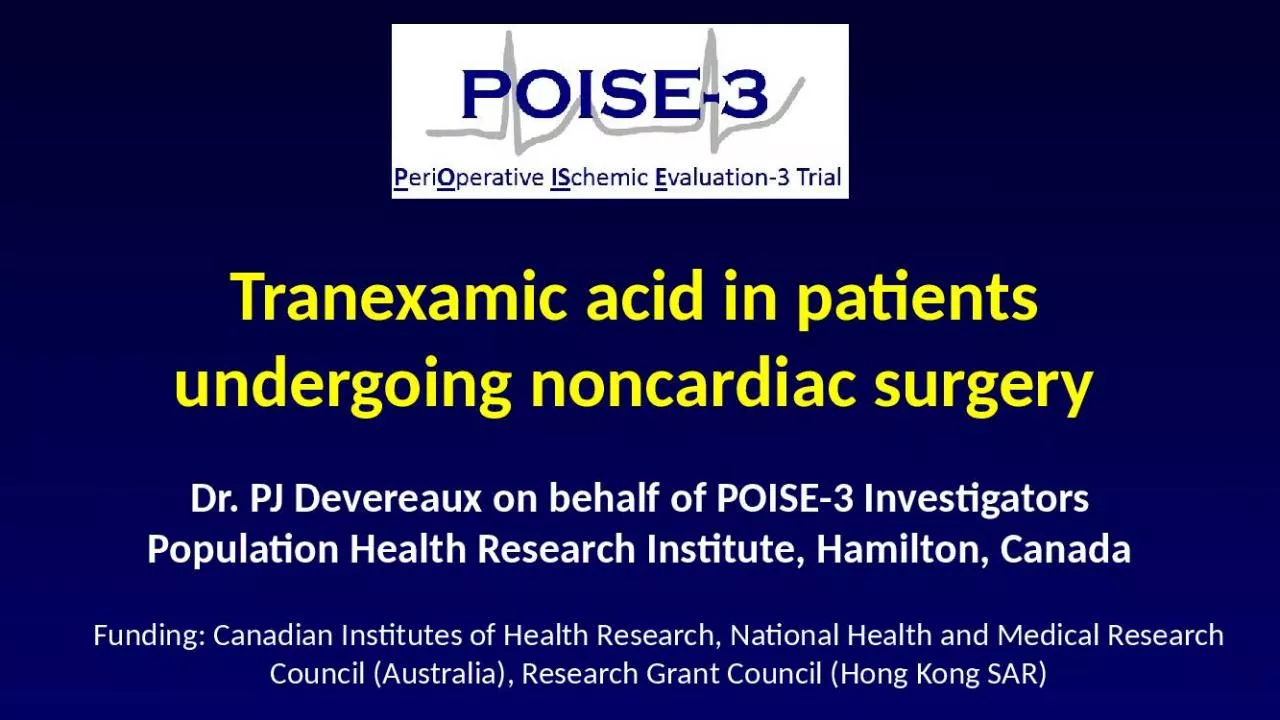 PPT-Tranexamic acid in patients undergoing noncardiac surgery