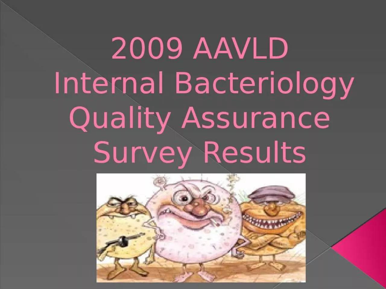 PPT-2009 AAVLD Internal Bacteriology Quality Assurance Survey Results