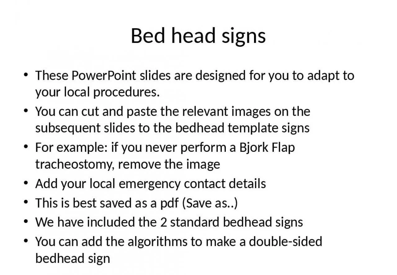 PPT-Bed head signs