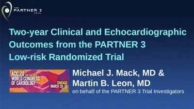 Two-year Clinical and Echocardiographic Outcomes from the PARTNER 3  Low-risk Randomized Trial