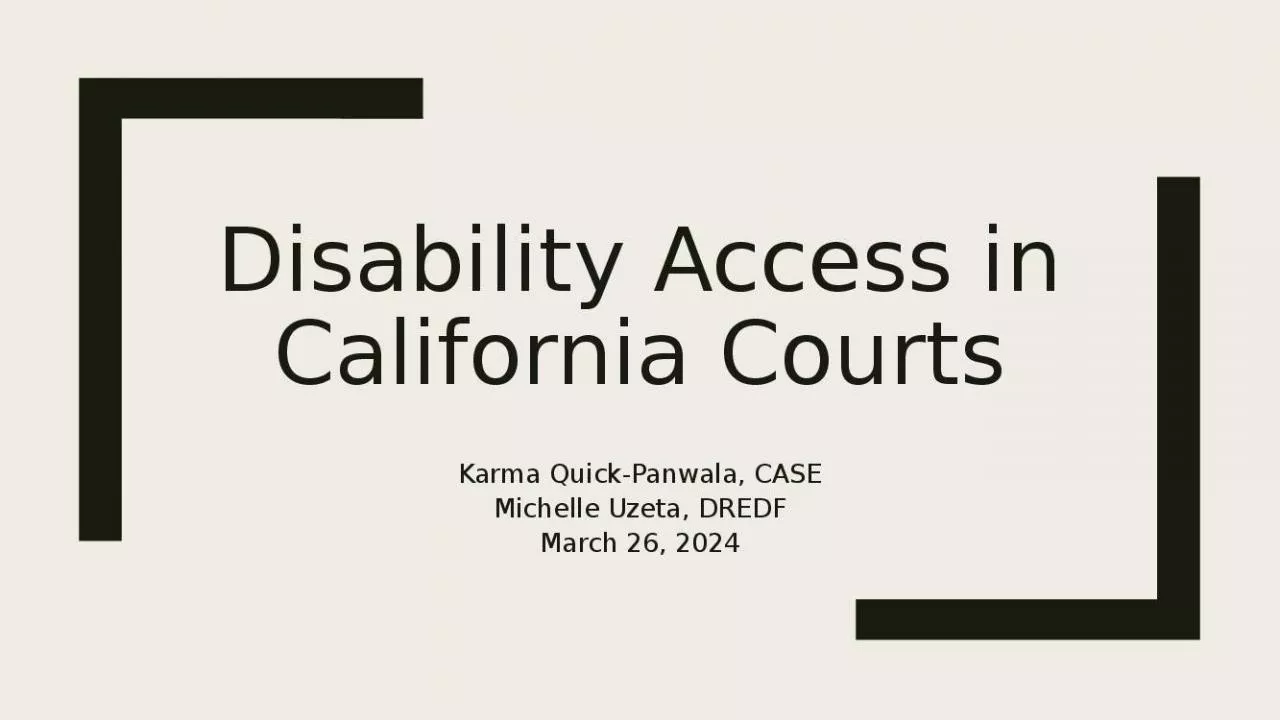 PPT-Disability Access in California Courts