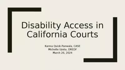 Disability Access in California Courts