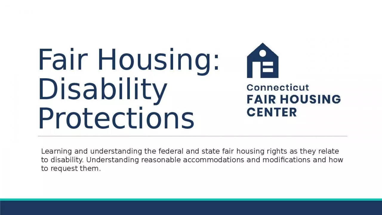 PPT-Fair Housing: Disability Protections