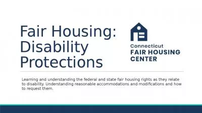 Fair Housing:  Disability Protections