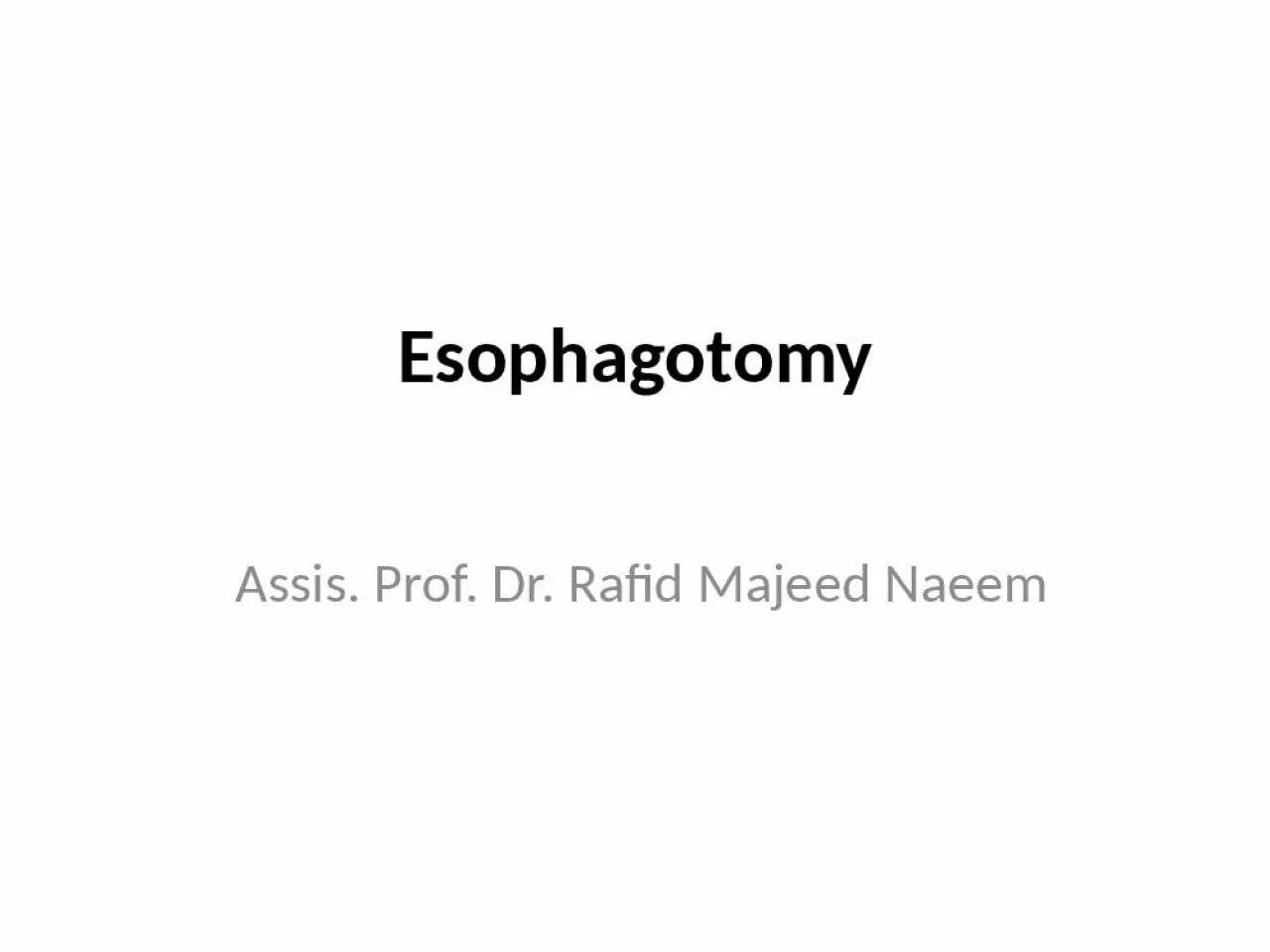 PPT-Esophagotomy