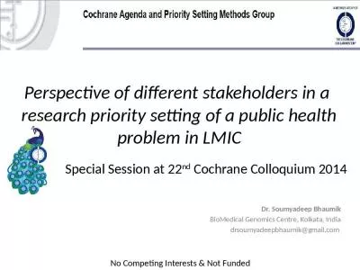 Perspective of different stakeholders in a  research priority setting of a public health problem in LMIC