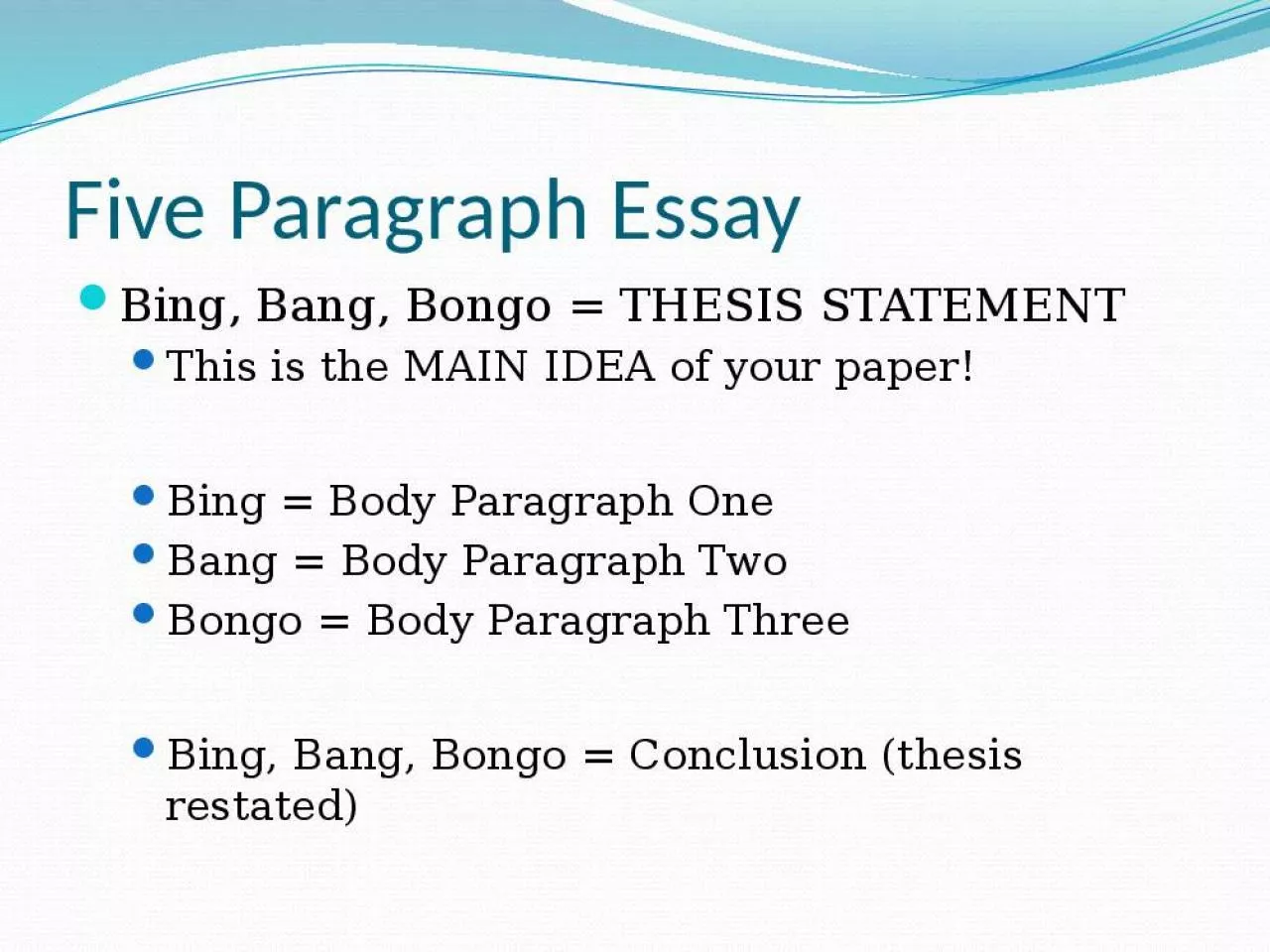 PPT-Five Paragraph Essay