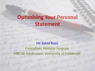 Optimising Your Personal Statement