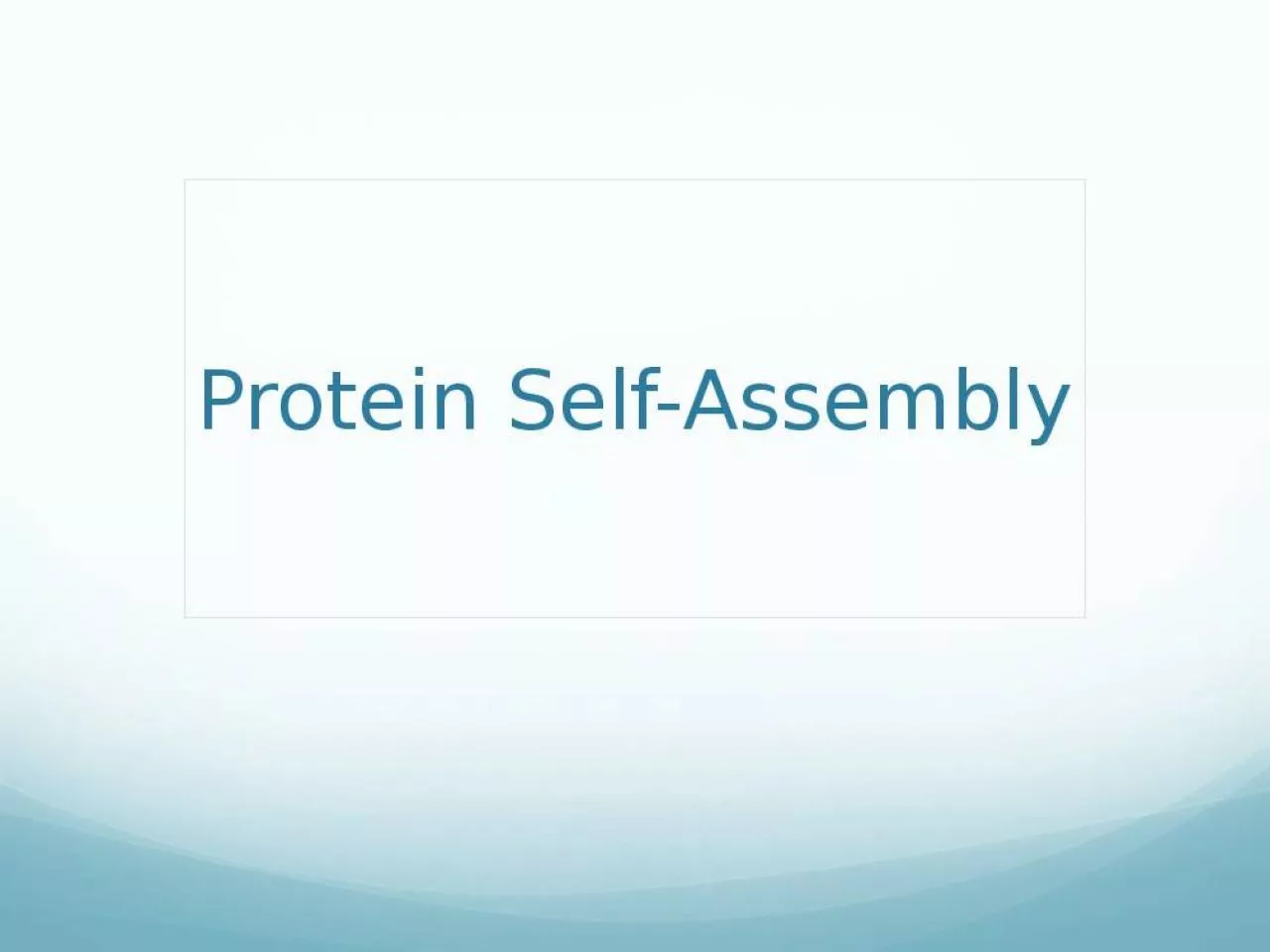 PPT-Protein Self-Assembly