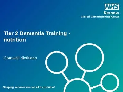 Tier 2 Dementia Training - nutrition