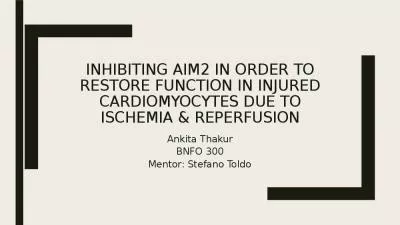 INHIBITING AIM2 IN ORDER TO RESTORE FUNCTION IN INJURED CARDIOMYOCYTES DUE TO ISCHEMIA & REPERFUSION