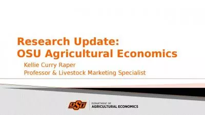 Research Update:  OSU Agricultural Economics