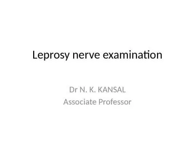 Leprosy nerve examination