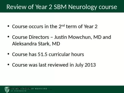 Review of Year 2 SBM Neurology course