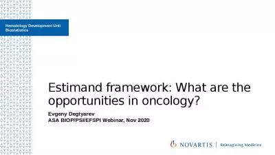 Estimand framework: What are the opportunities in oncology?