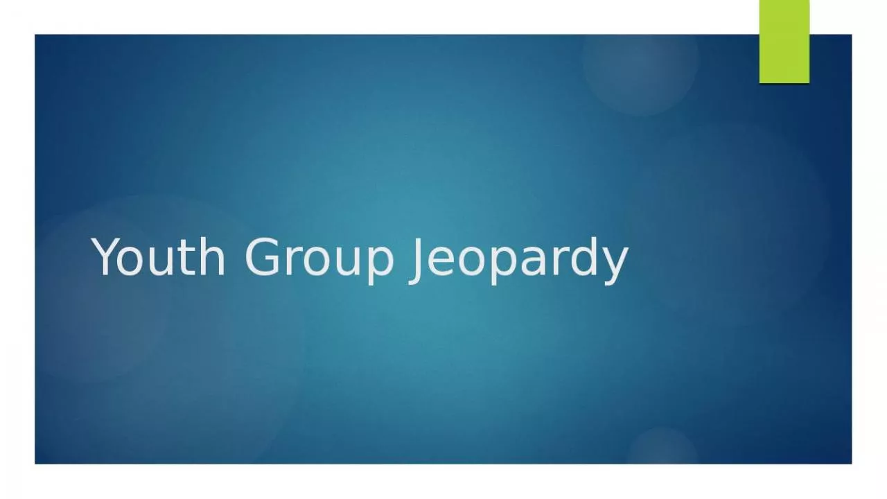 PPT-Youth Group Jeopardy