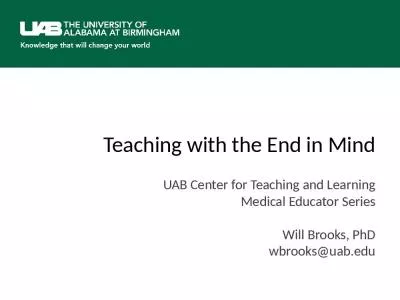 Teaching with the End in Mind