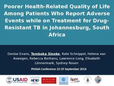 Poorer Health-Related Quality of Life Among Patients Who Report Adverse Events while on Treatment for Drug-Resistant TB in Johannesburg, South Africa