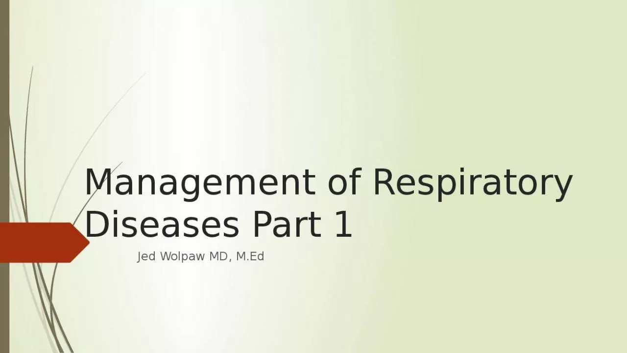 PPT-Management of Respiratory Diseases Part 1