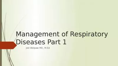 Management of Respiratory Diseases Part 1