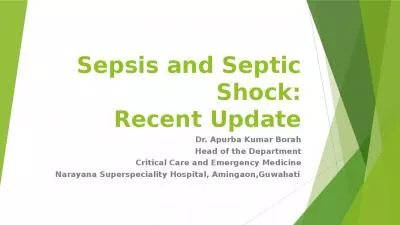 Sepsis and Septic Shock: Recent Update