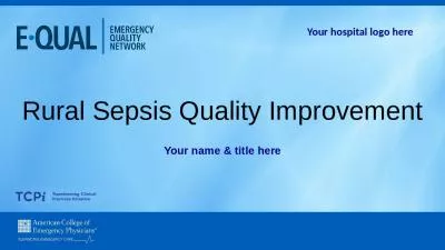 Rural Sepsis Quality Improvement