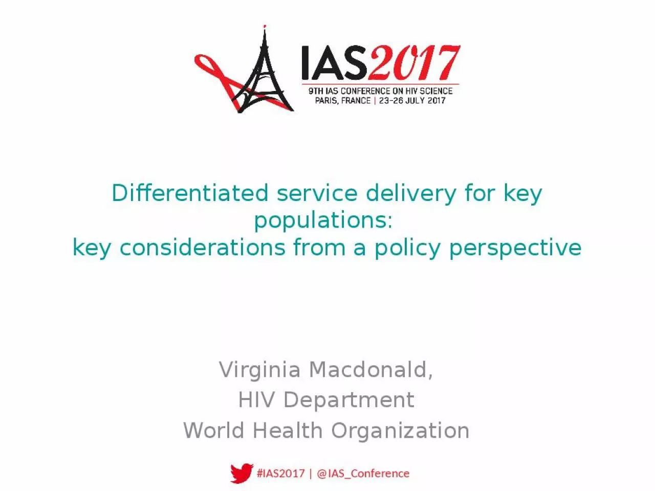 PPT-Differentiated service delivery for key populations: key considerations from a policy