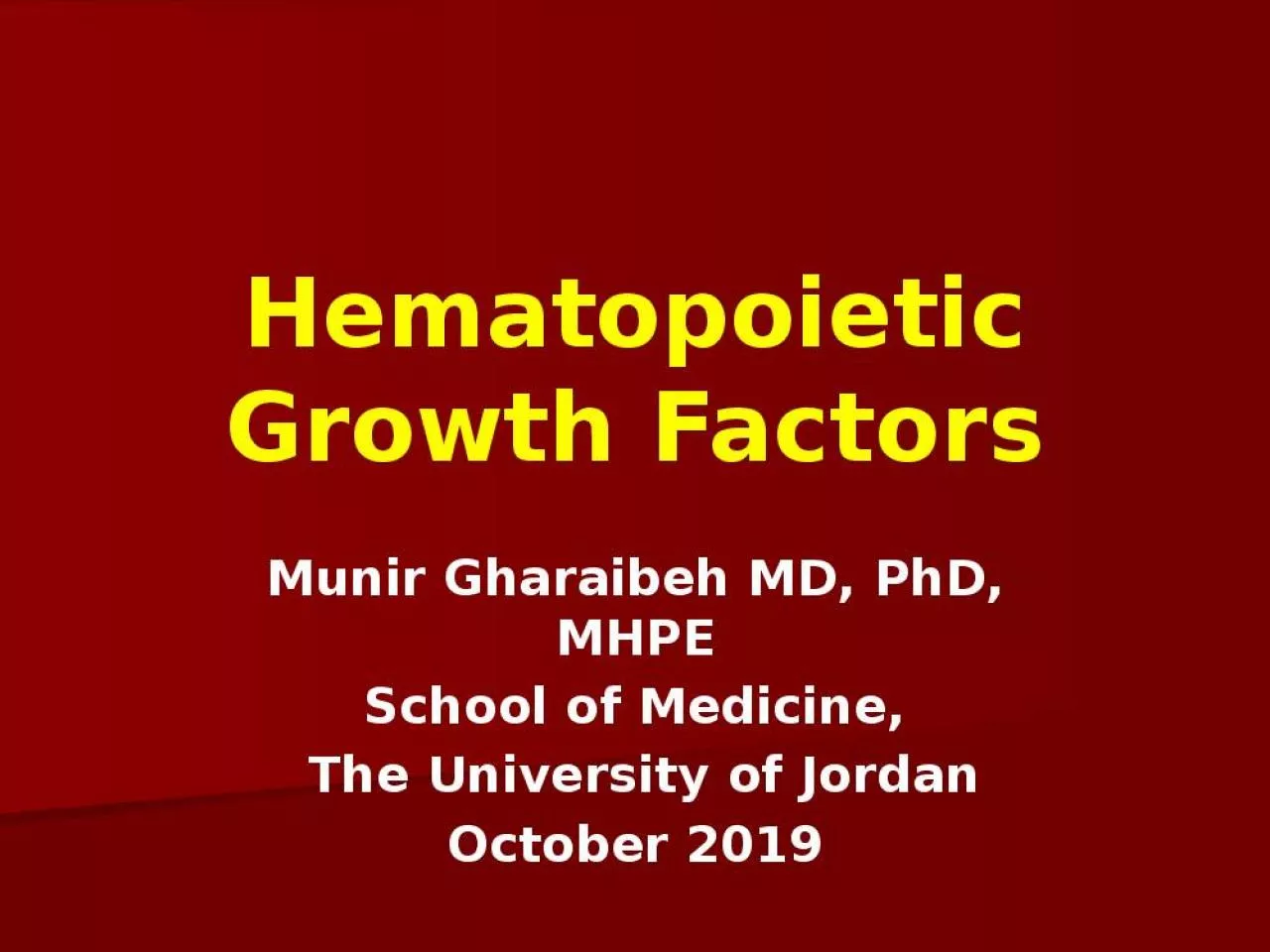 PPT-Hematopoietic Growth Factors