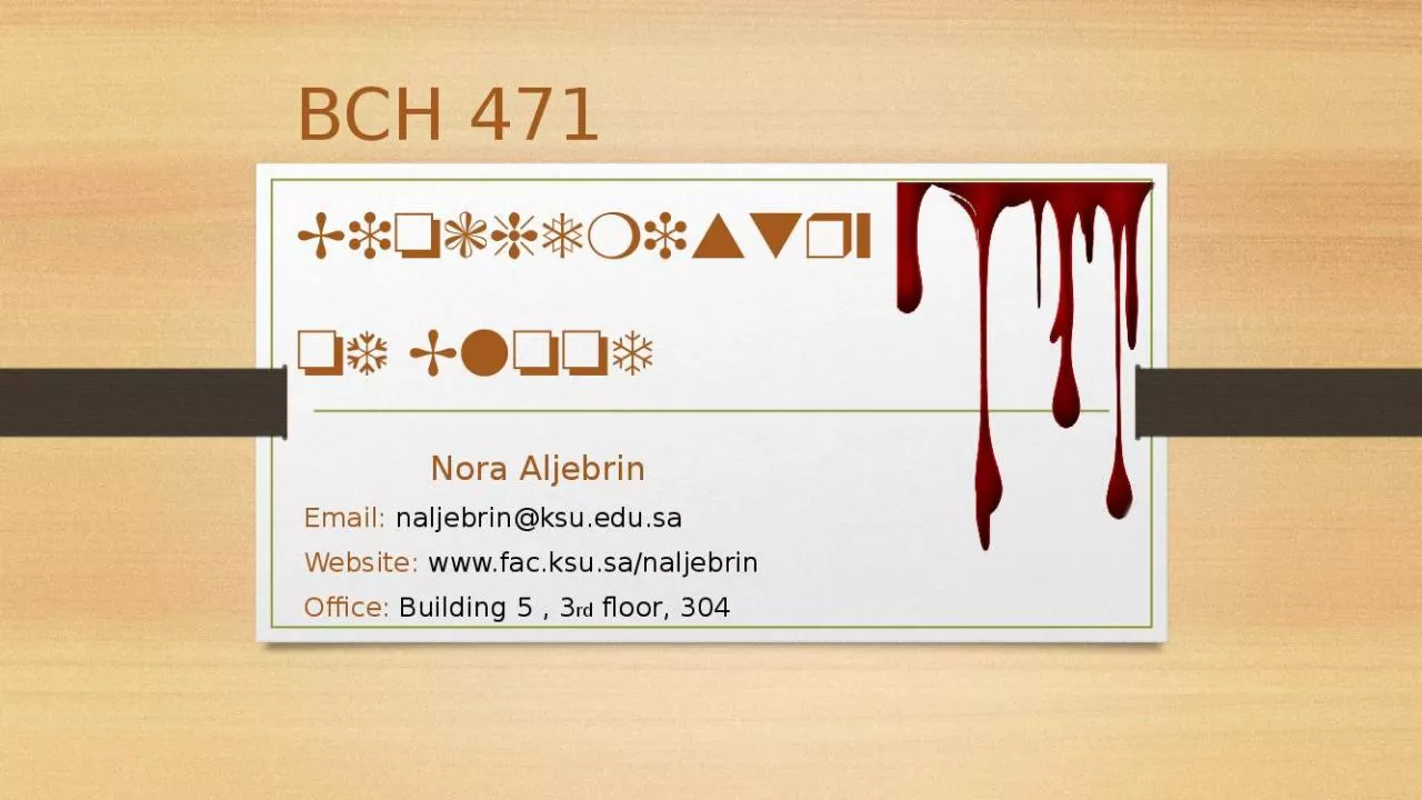 PPT-BCH 471 Biochemistry of Blood