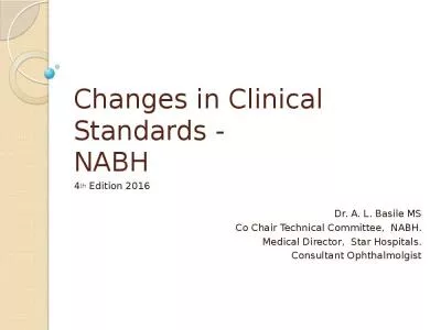 Changes in Clinical Standards - NABH