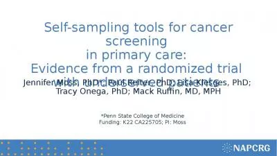 Self-sampling tools for cancer screening  in primary care:  Evidence from a randomized trial  with underserved patients